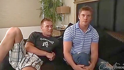 Sexy blonde gets fucked by two men