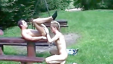 Mas scissorle of his step dad's cock