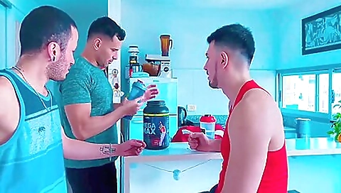 Mature woman fucks two guys and & cum